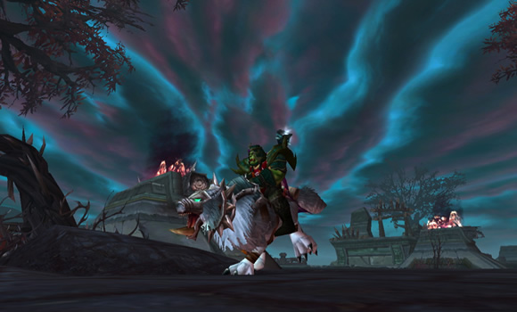 Orc atop a Worg mount in Zul'Drak