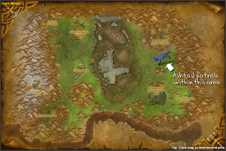 Ashtail Spawn Area map
